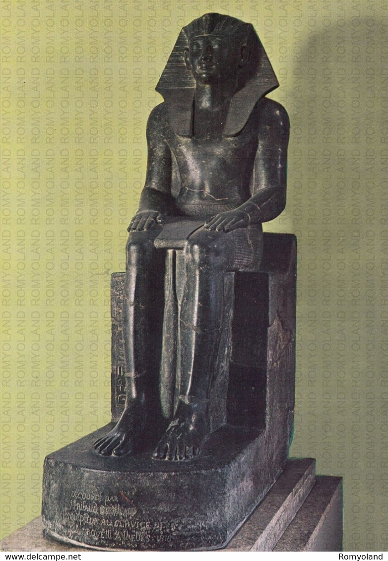 CARTOLINA  TORINO,PIEMONTE,MUSEO EGIZIO-STATUA IN GRANITO NERO DEL RE THUTMOSE III (1490-146 )BELLA ITALIA,NON VIAGGIATA - Musei