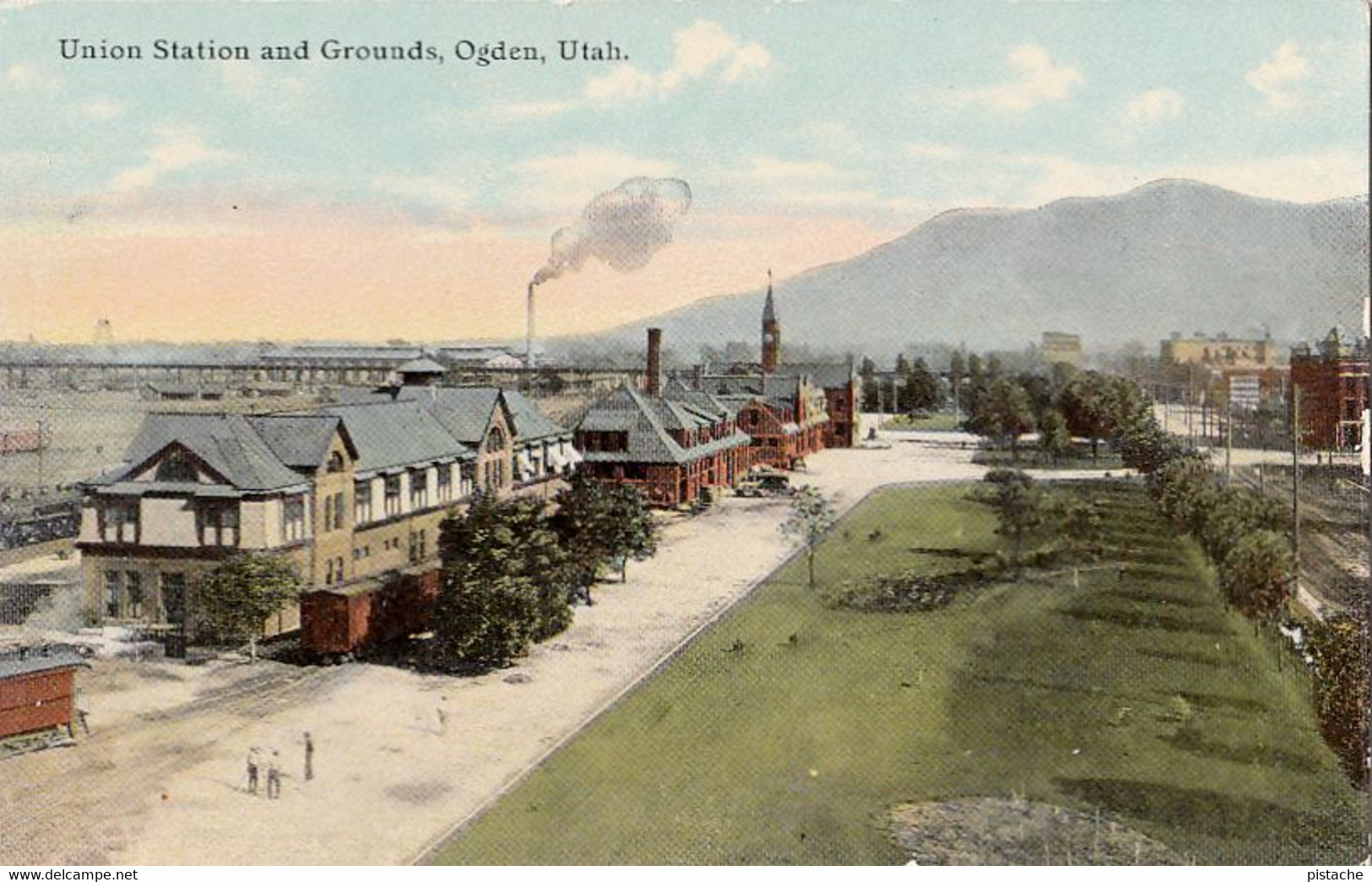 3054 – Ogden Utah – Union Train Station And Grounds – Railway – VG Condition – 2 Scans - Ogden