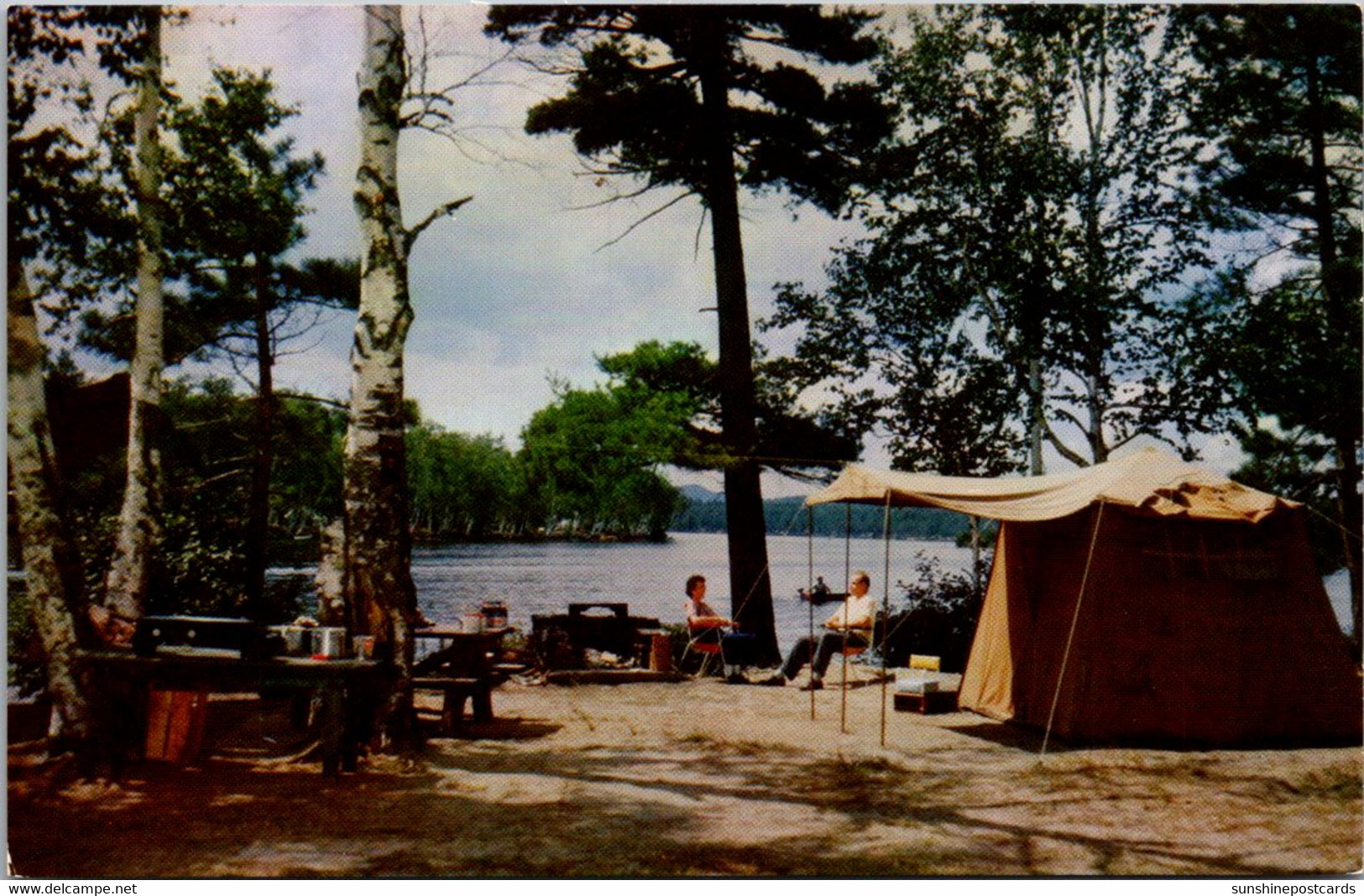 New York Adirondacks Fish Creek State Park Relaxing At The Fish Creek Camp Site - Adirondack