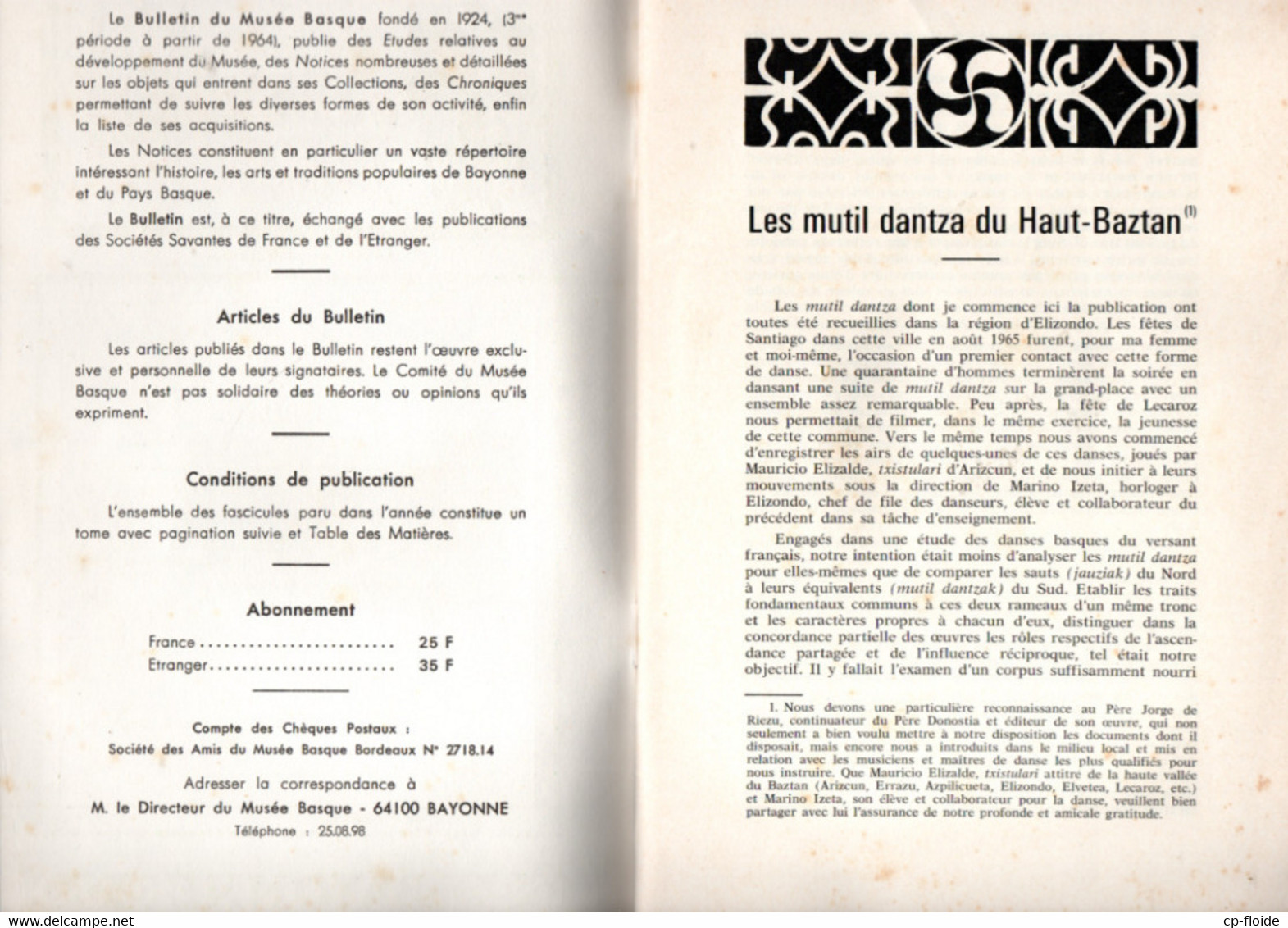 64 - BULLETIN DU MUSÉE BASQUE N° 67 . LE FONDS DE FRANÇOIS FAURE - Ref. N°202L - - Pays Basque