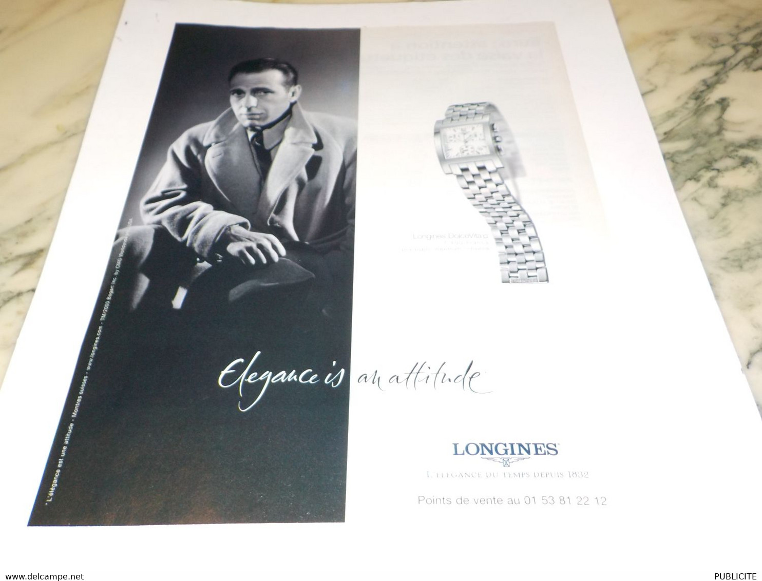 ANCIENNE PUBLICITE BODART ELEGANCE IS AN ATTITUDE MONTRE LONGINES  2001 - Altri & Non Classificati