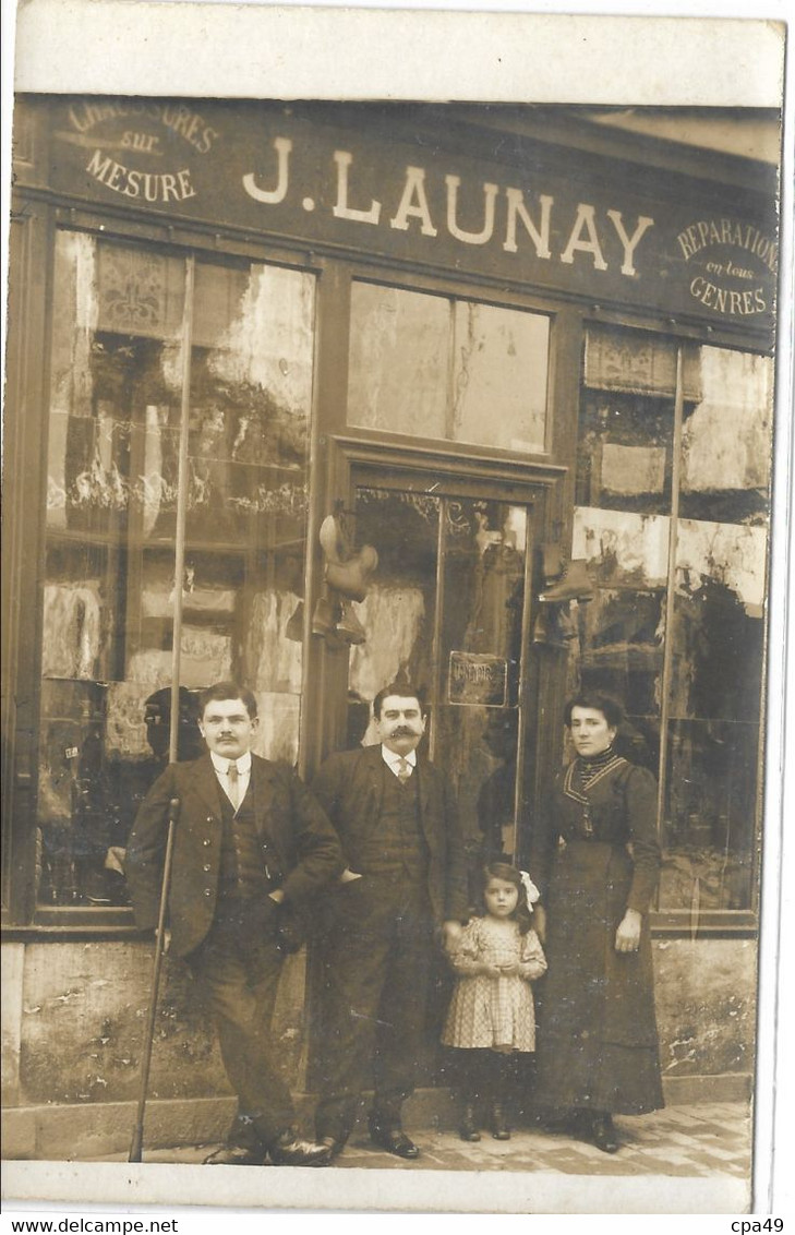 72     LA  CHARTRE SUR LE LOIR   CARTE  PHOTO    J.  LAUNAY  REPARATIONS  EN  TOUS  GENRES - Altri & Non Classificati