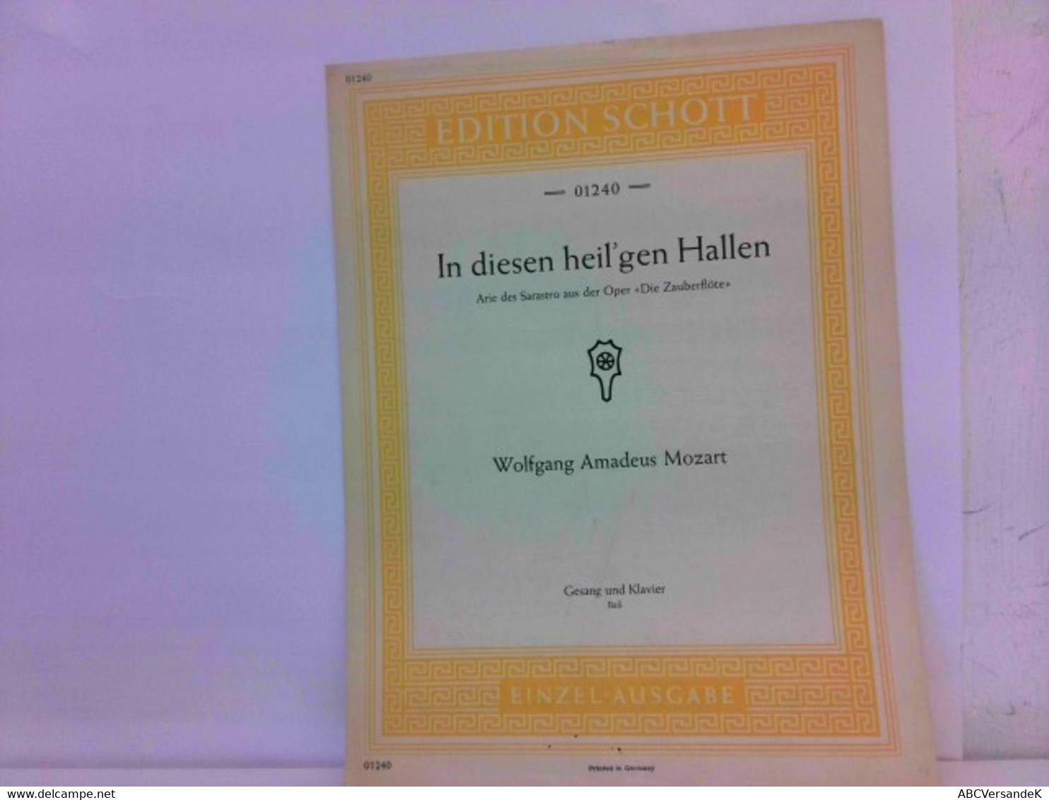 In Diesen Heil'gen Hallen. Arie Des Sarastro Aus Der Oper Die Zauberflöte. Gesang Und Klavier - Baß. Edition S - Musique