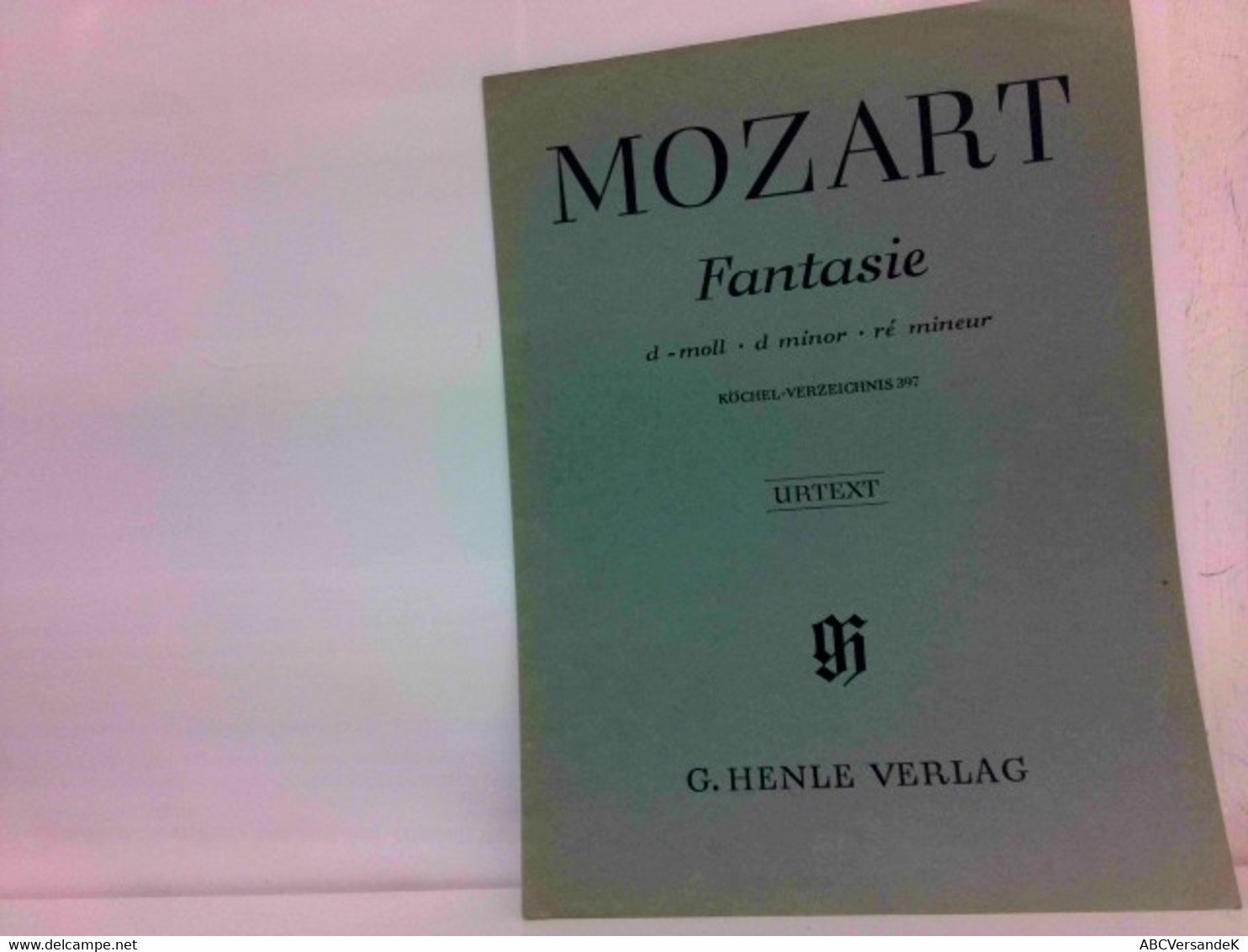 Fantasie. D-moll - D Minor - Ré Mineur. Köchel-Verzeichnis 397. Urtext. Fingersatz Von Walther Lampe - Música