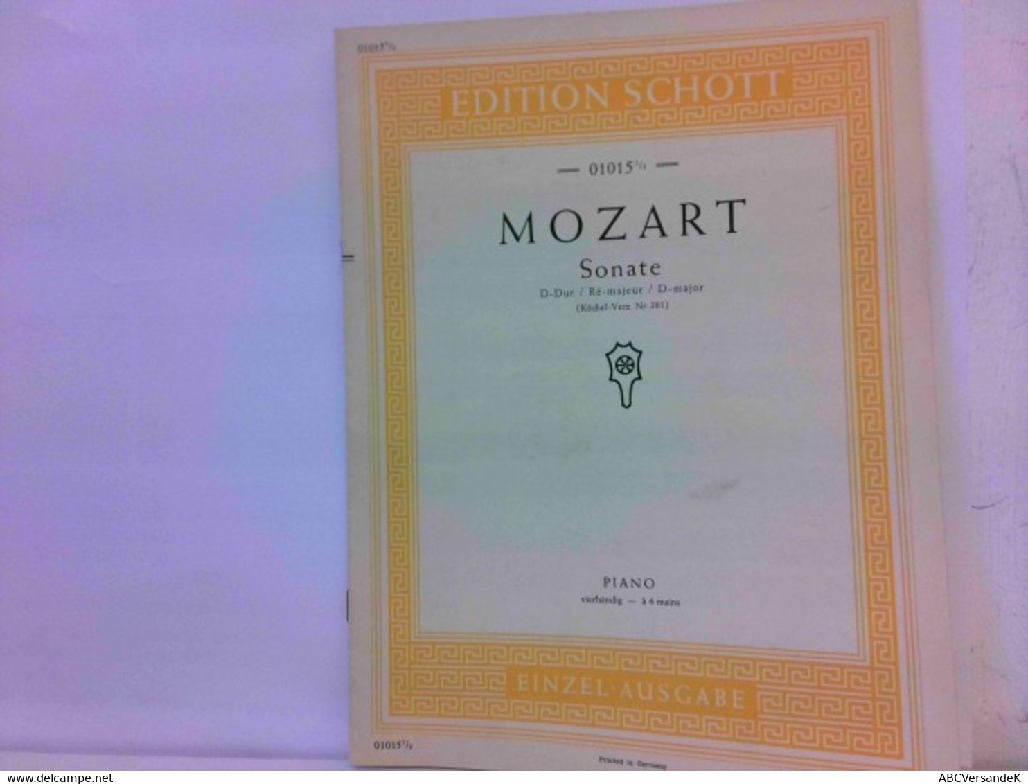 Sonate D-Dur / Ré-majeur / D-major (Köchel-Verz. Nr. 381). Piano Vierhändig - à 4 Mains. Edition Schott Nr. 10 - Musique