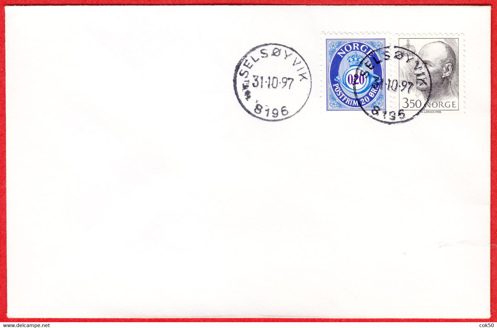 NORWAY -  8196 SELSØYVIK (Nordland County) - Last Day/postoffice Closed On 1997.10.31 - Local Post Stamps