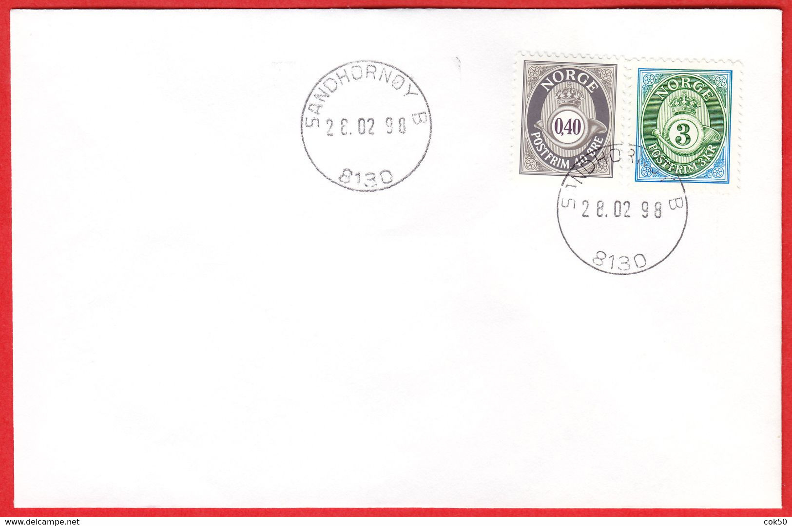 NORWAY -  8130 SANDHORNØY B (Nordland County) - Last Day/postoffice Closed On 1998.02.28 - Ortsausgaben