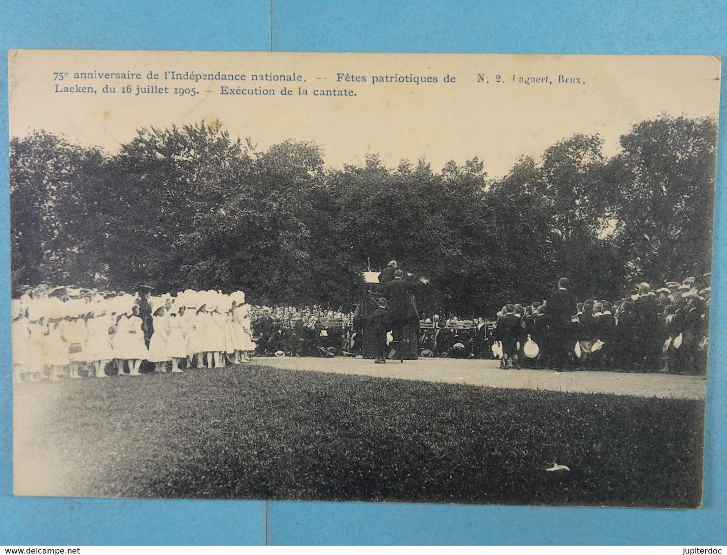 75e Anniversaire De L'Indépendance Nationale Fêtes Patriotiques De Laeken Du 16 Juillet 1905 Exécution De La Cantate - Public Transport (surface)