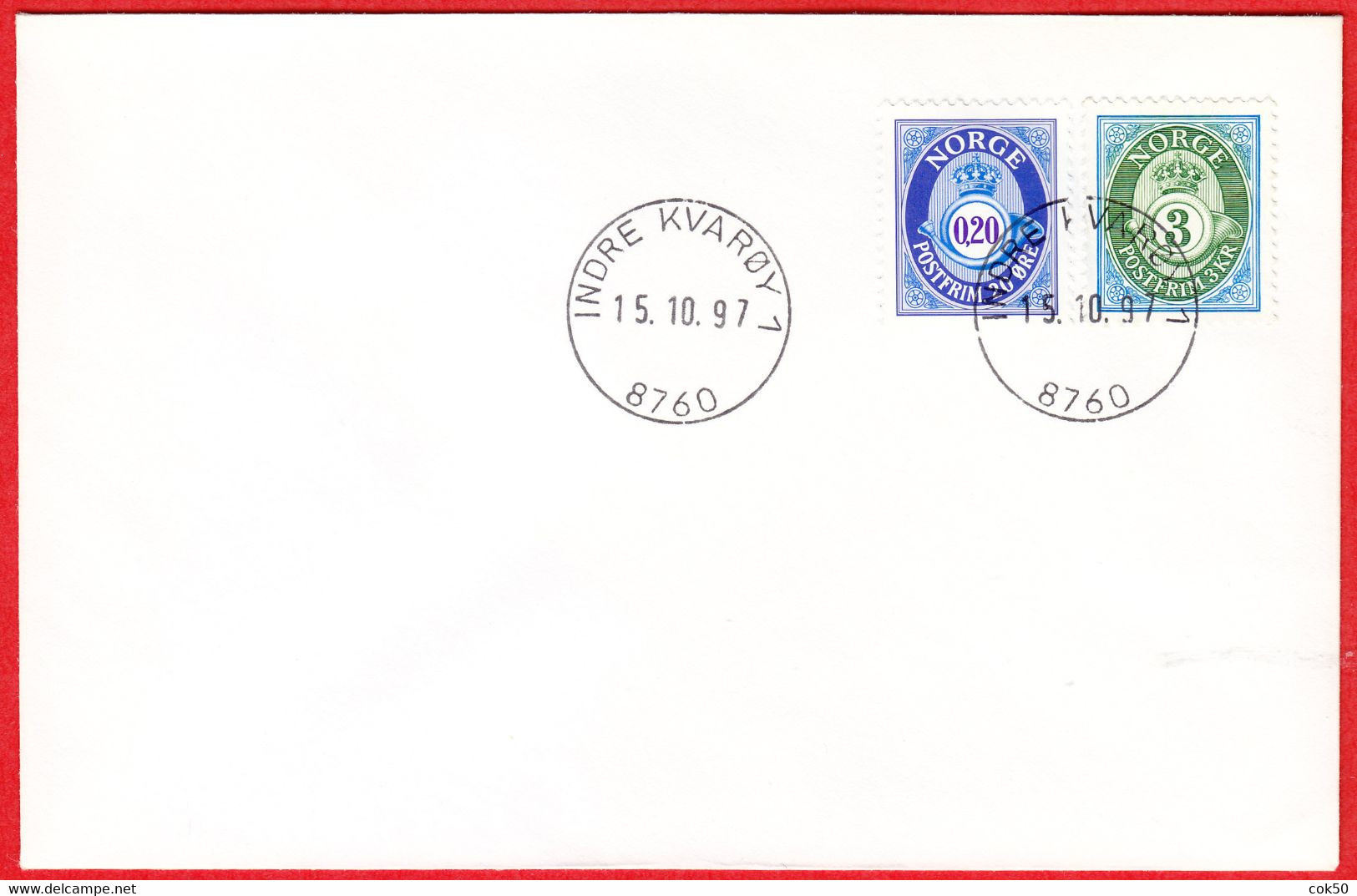 NORWAY -  8760 INDRE KVARØY 1 - 24 MmØ - (Nordland County) - Last Day/postoffice Closed On 1997.10.15 - Local Post Stamps