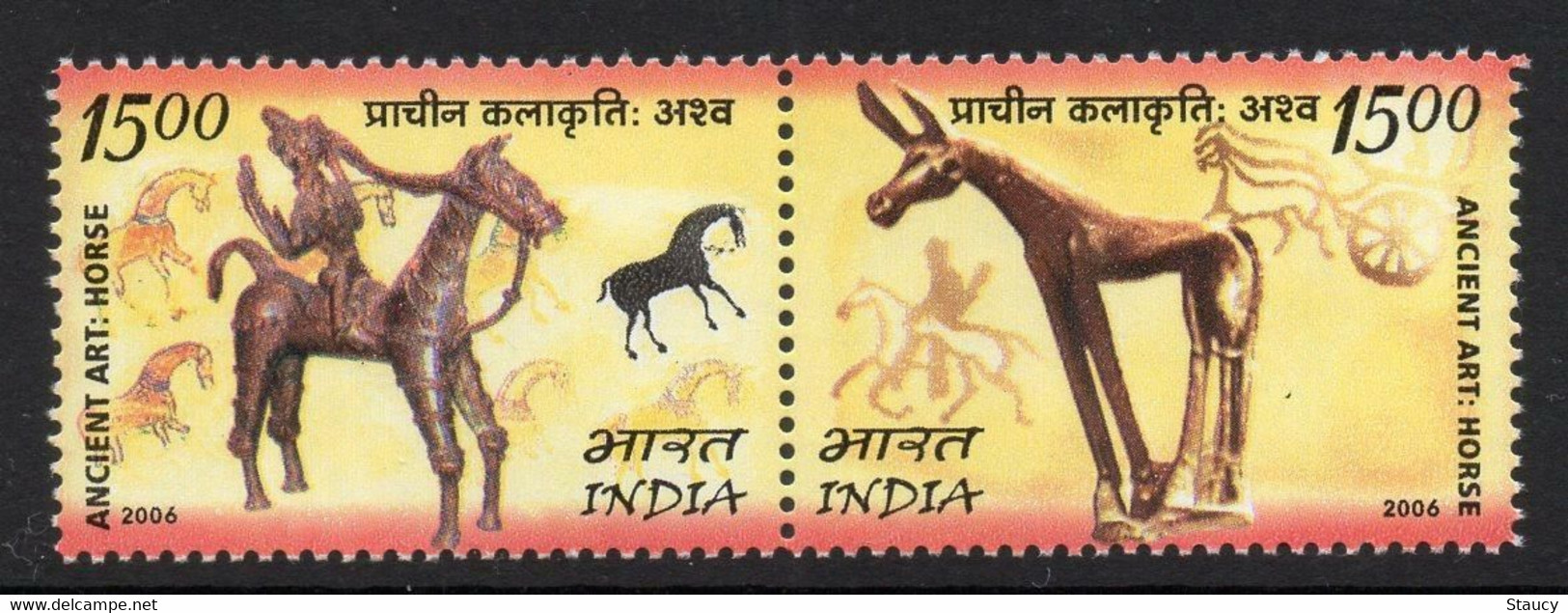 India 2006 Mongolia Joint Issue Ancient Art Object Horse Crafts 2v SET MNH - Other & Unclassified