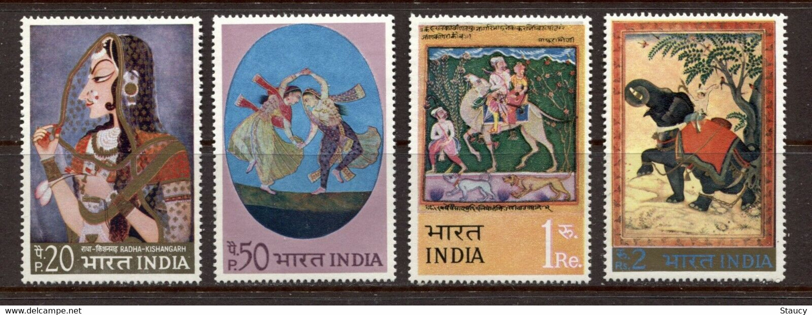 India 1973 INDIAN MINIATURE PAINTINGS (ART, CAMEL, ELEPHANT, DANCE) 4v SET MNH As Per Scan - Autres & Non Classés