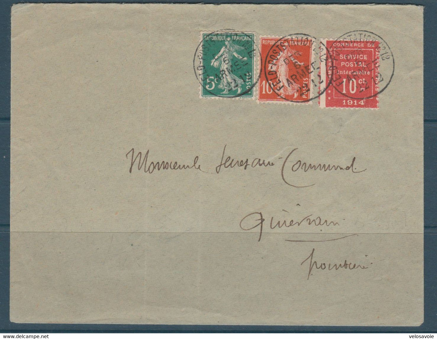 N° 1 VALENCIENNES SUR LETTRE OBLITERE FELDPOSTSTATION RARE - Oorlogszegels