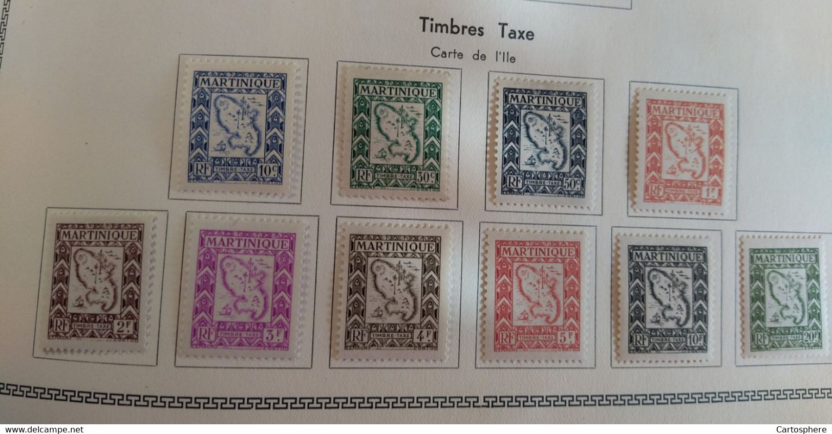 Martinique - 1947 - Taxe TT N°Yv. 27 à 36 - Série Complète - Neuf * - Timbres-taxe