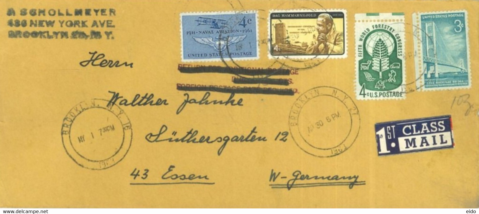 UNITED STATES - 1963- STAMPS COVER TO GERMANY. - 1961-80