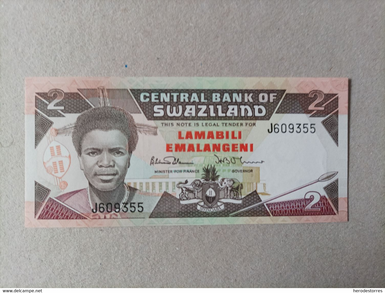 Billete De Swaziland De 2 Emalangeni, Año 1987, UNC - Swasiland