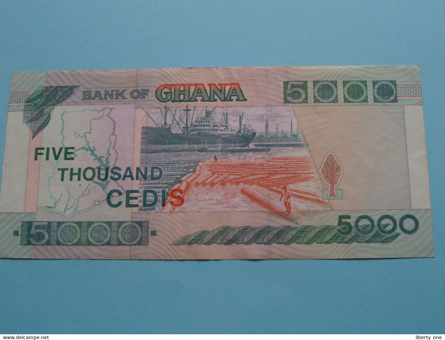 5000 Five Thousand CEDIS - 6 Jan 1995 - C/I 4366080 ( For Grade See SCANS ) Circulated ! - Ghana