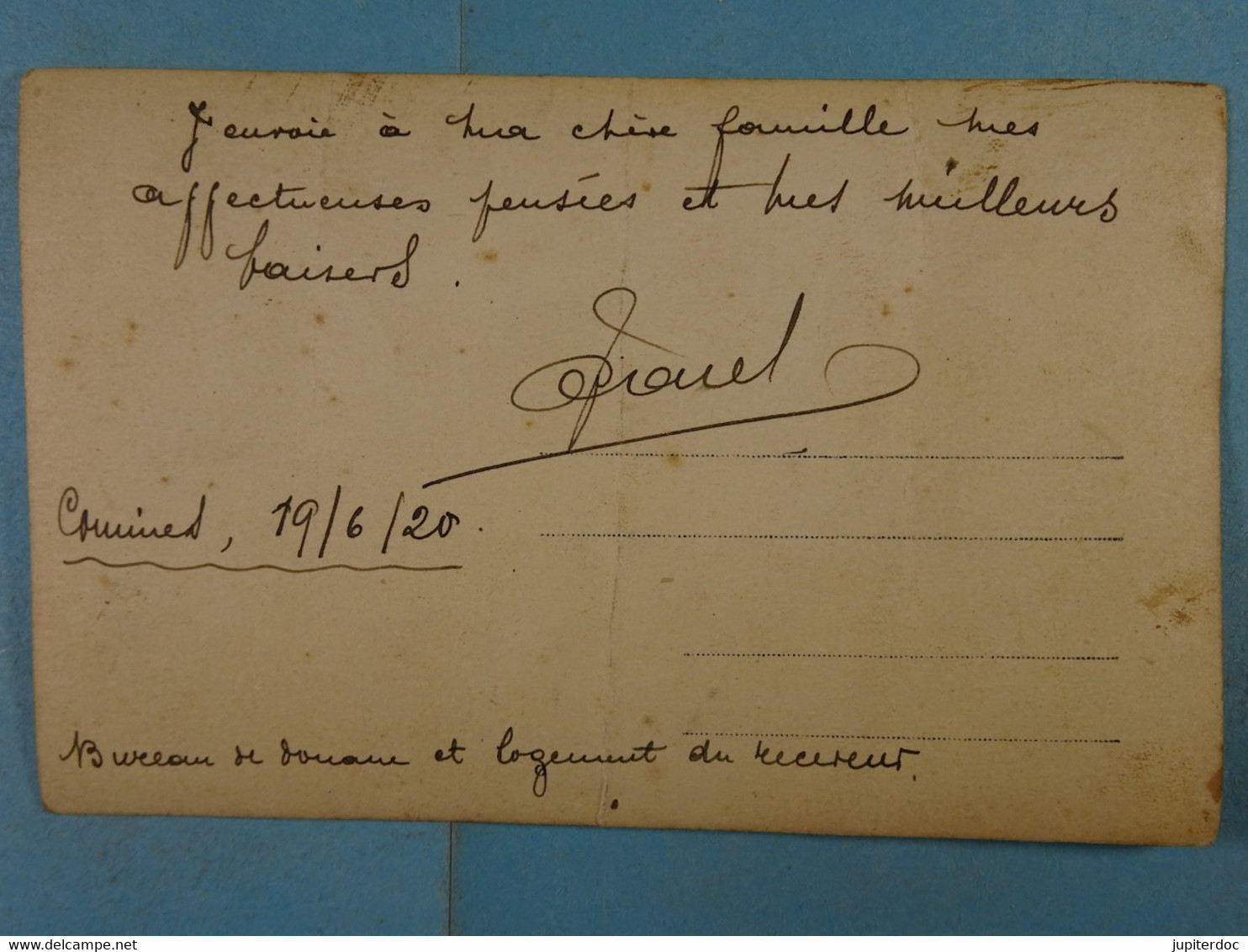 Carte Photo Comines Bureau De Douane Et Logement Du Receveur 1920 - Komen-Waasten