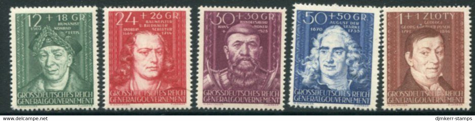 GENERAL GOVERNMENT 1944 Cultural Personalities  MNH / **   Michel 120-24 - Gobierno General