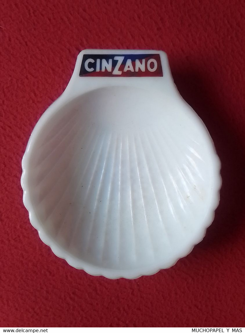 ANTIGUO CENICERO OLD ASHTRAY CENDRIER Aschenbecher PORTACENERE CINZANO, BEBIDA..EN FORMA DE CONCHA SHELL COQUILLE VER... - Autres & Non Classés