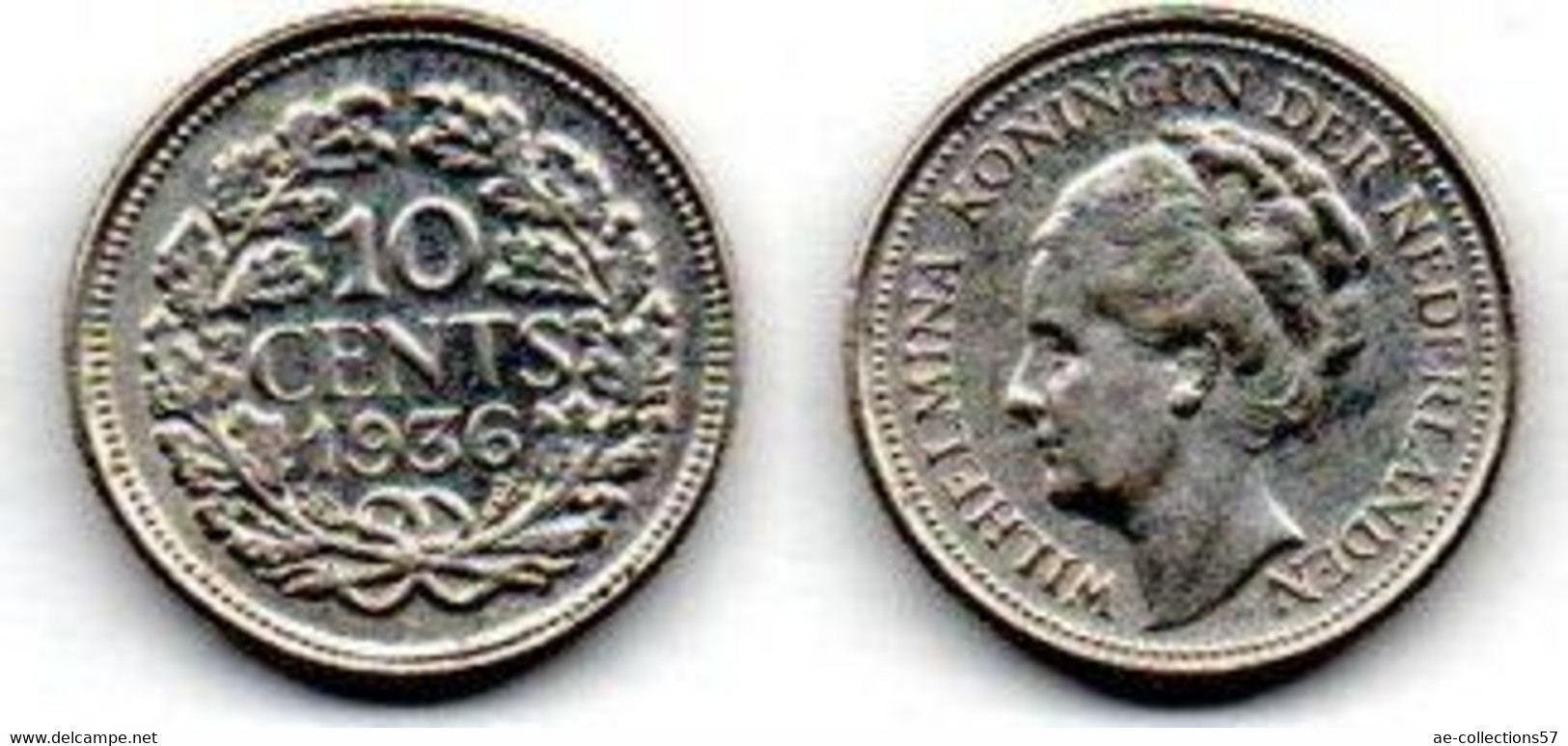 Pays Bas - Netherlands - Niederlande 10 Cents 1936 TTB+ - 1815-1840: Willem I.