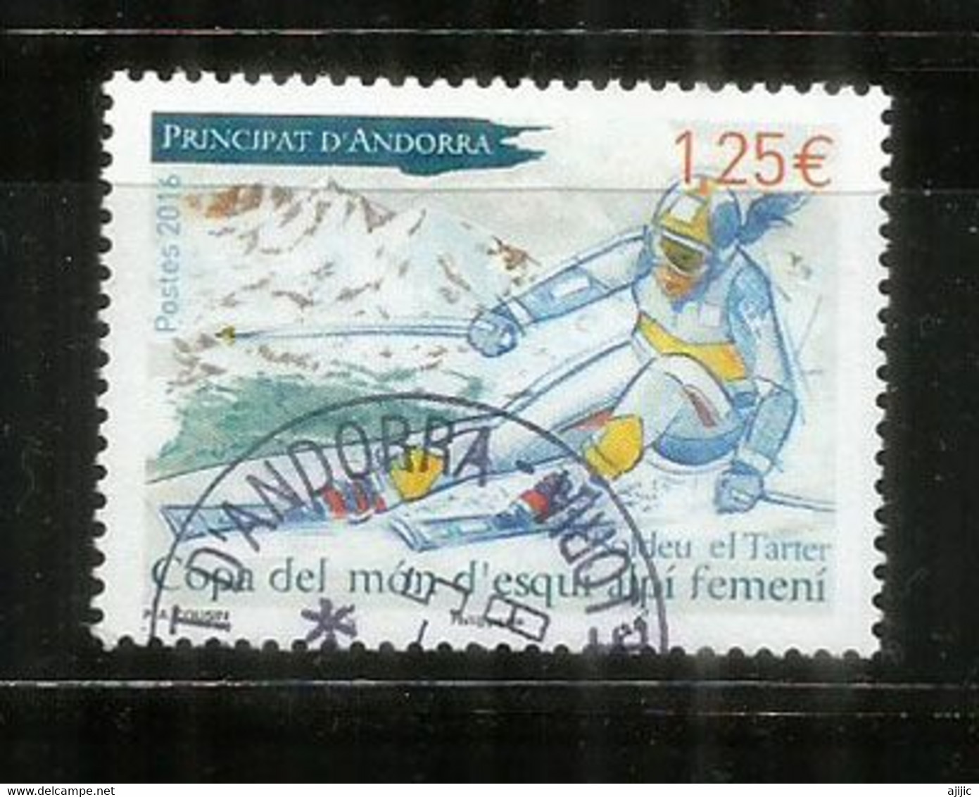 Coupe Du Monde De Ski Alpin Féminin En Andorre, Timbre Oblitéré, 1 ère Qualité 2015 - Used Stamps