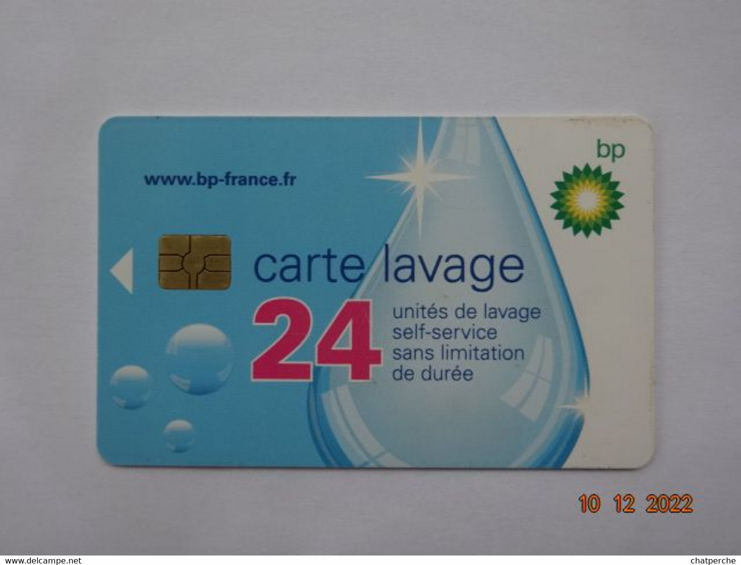 CARTE A PUCE CHIP CARD LAVAGE AUTO BP 24 UNITES - Car Wash Cards