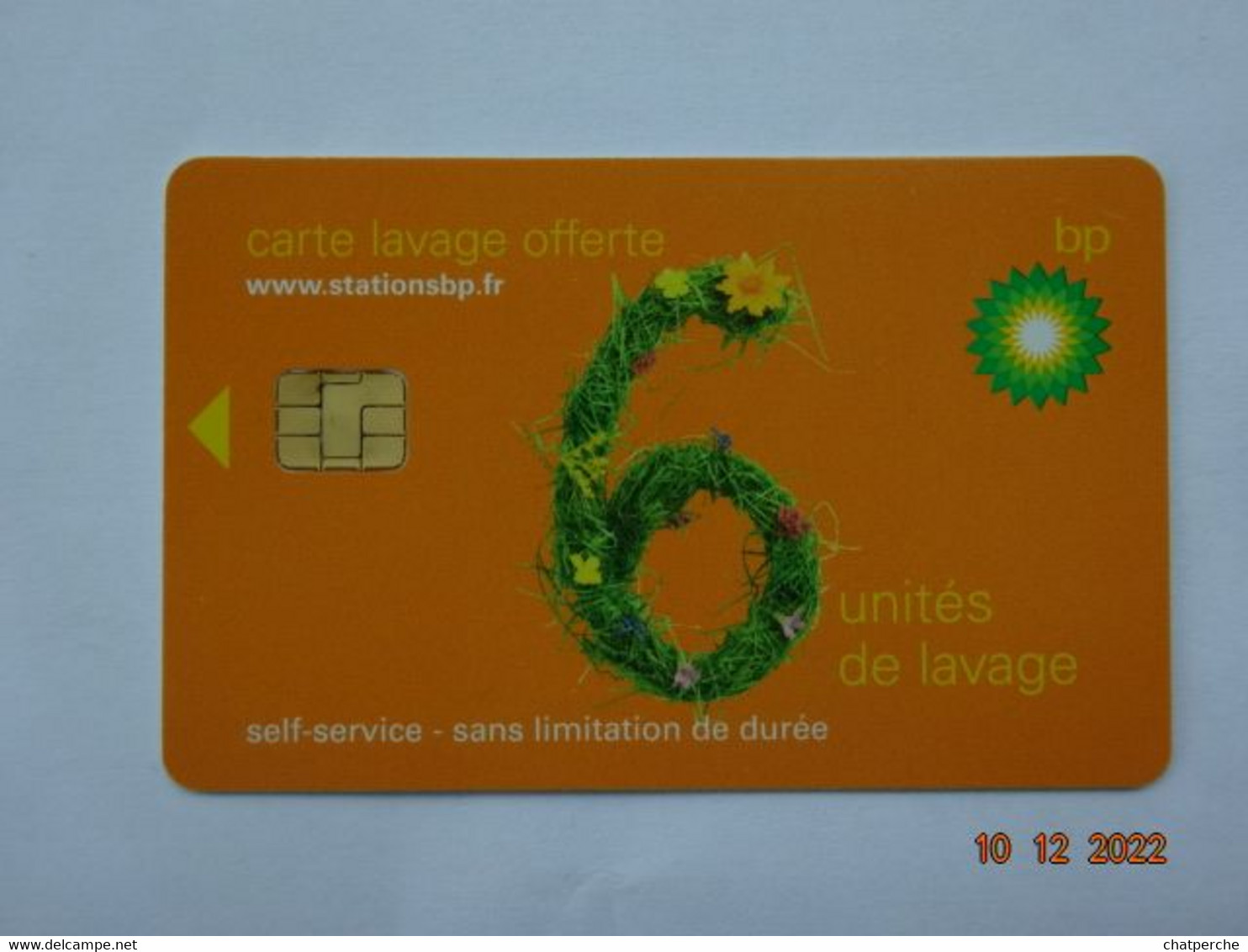 CARTE A PUCE CHIP CARD LAVAGE AUTO BP OFFERTE 6 UNITES - Car Wash Cards