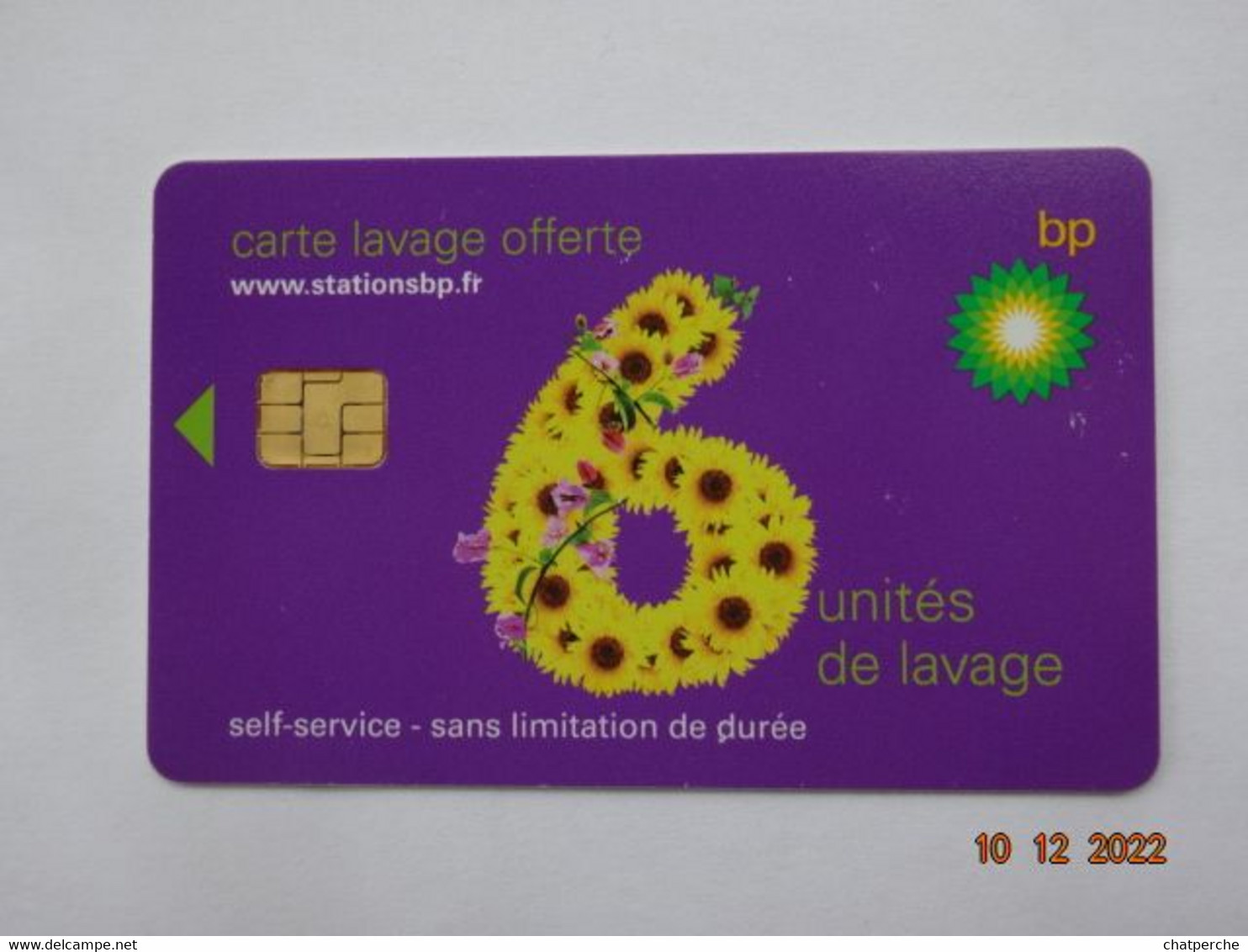 CARTE A PUCE CHIP CARD LAVAGE AUTO BP OFFERTE 6 UNITES - Car Wash Cards