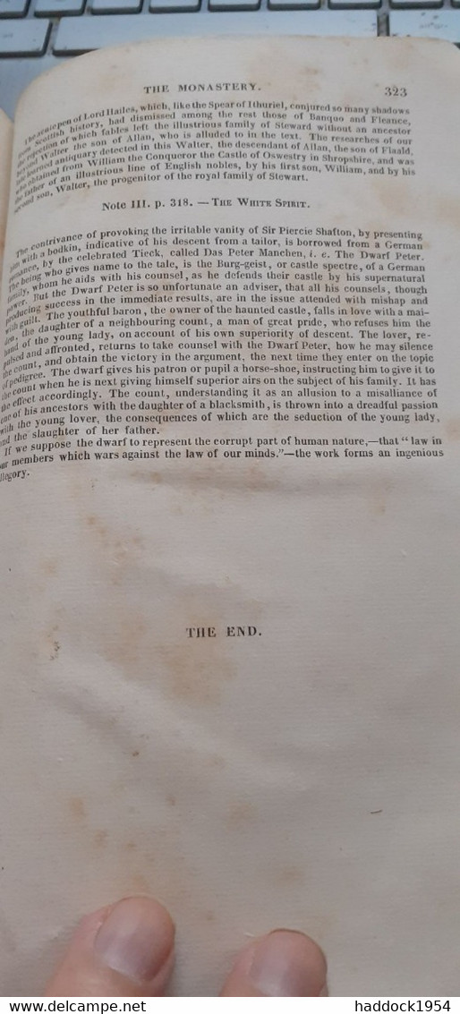 The Monastery WALTER SCOTT Baudry's European Library 1838 - Action/ Aventure