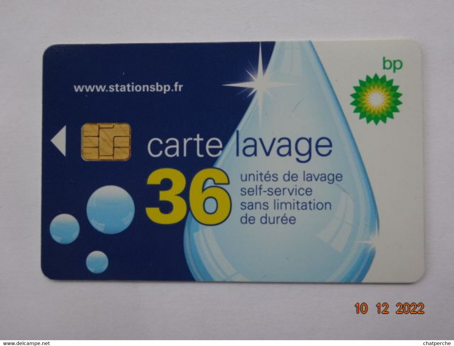 CARTE A PUCE CHIP CARD LAVAGE AUTO BP 36 UNITES - Lavage Auto