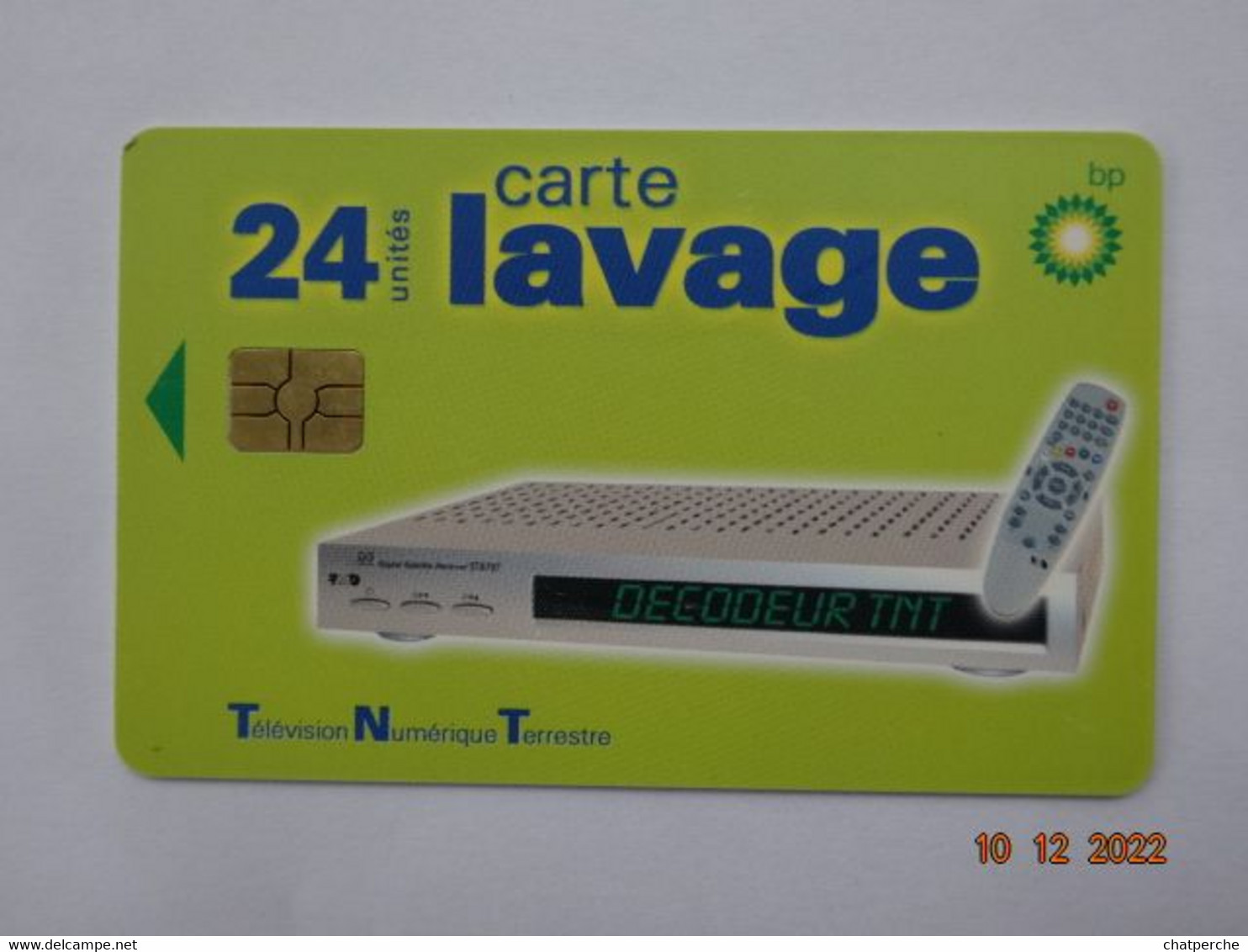 CARTE A PUCE CHIP CARD LAVAGE AUTO BP 24 UNITES TNT TELEVISION NUMERIQUE TERRESTRE - Car Wash Cards