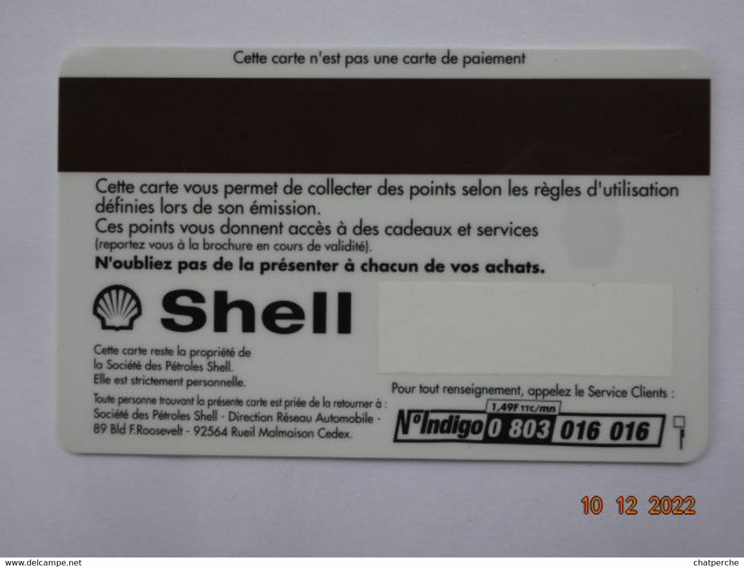 CARTE A PUCE CHIP CARD LAVAGE AUTO SHELL - Lavage Auto
