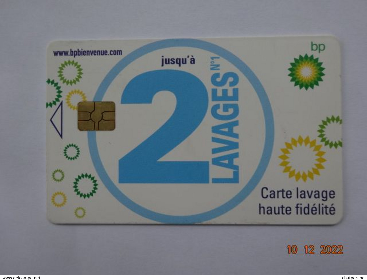 CARTE A PUCE CHIP CARD LAVAGE AUTO BP 2 LAVAGES N° 1 - Car-wash