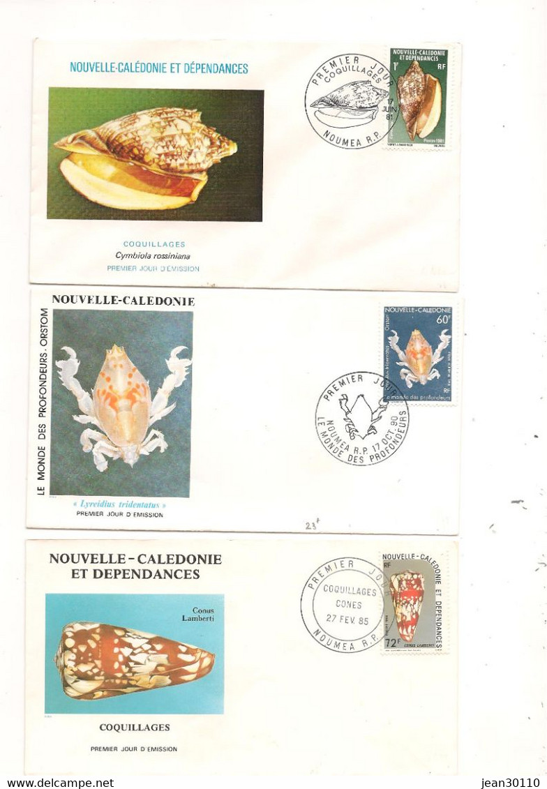 NOUVELLE CALÉDONIE ENVELOPPES 1er JOUR - Covers & Documents