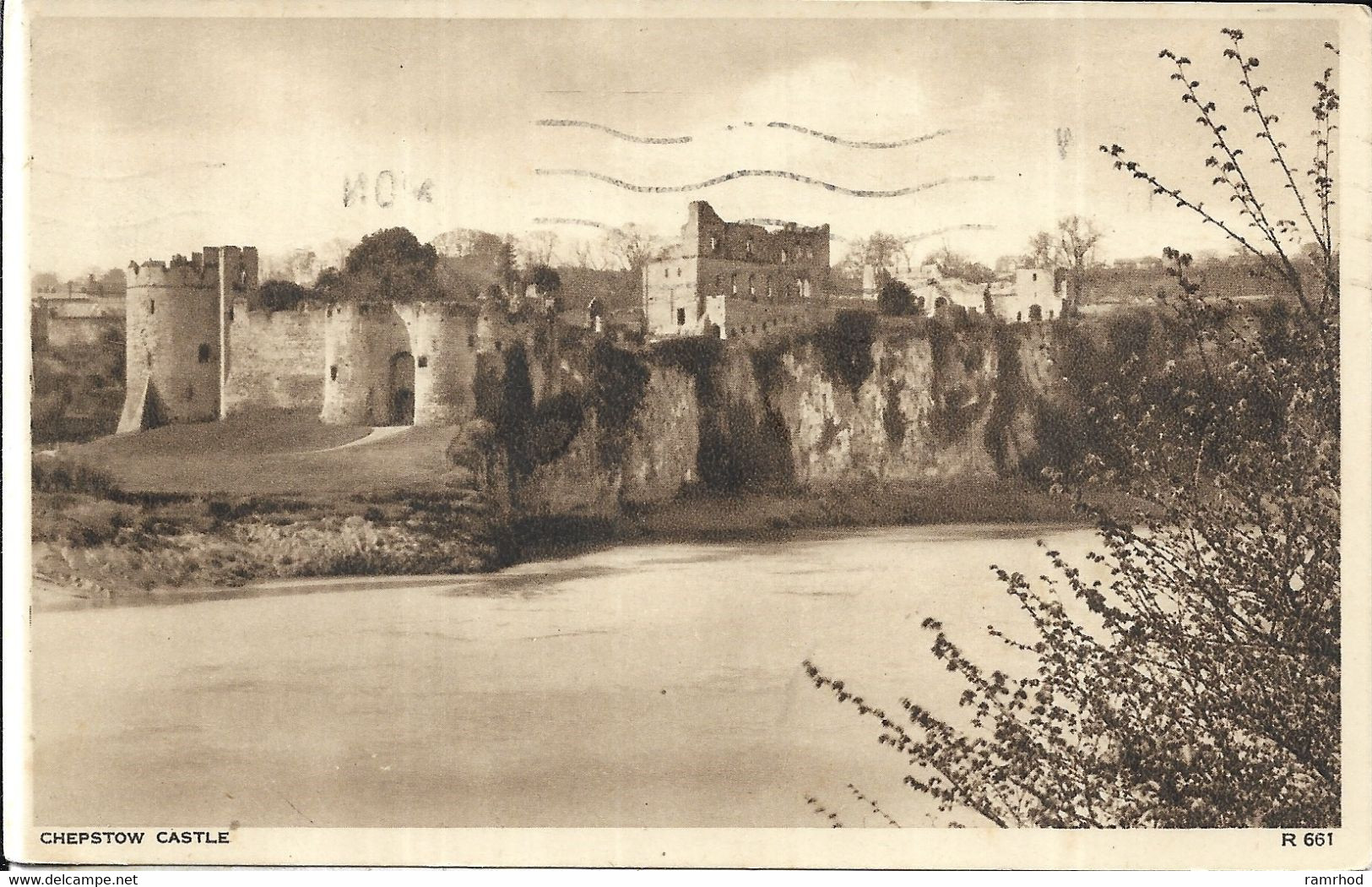 CHEPSTOW CASTLE, View From The River (Publisher - Walter Scott) Date - April 1949, Used - Monmouthshire