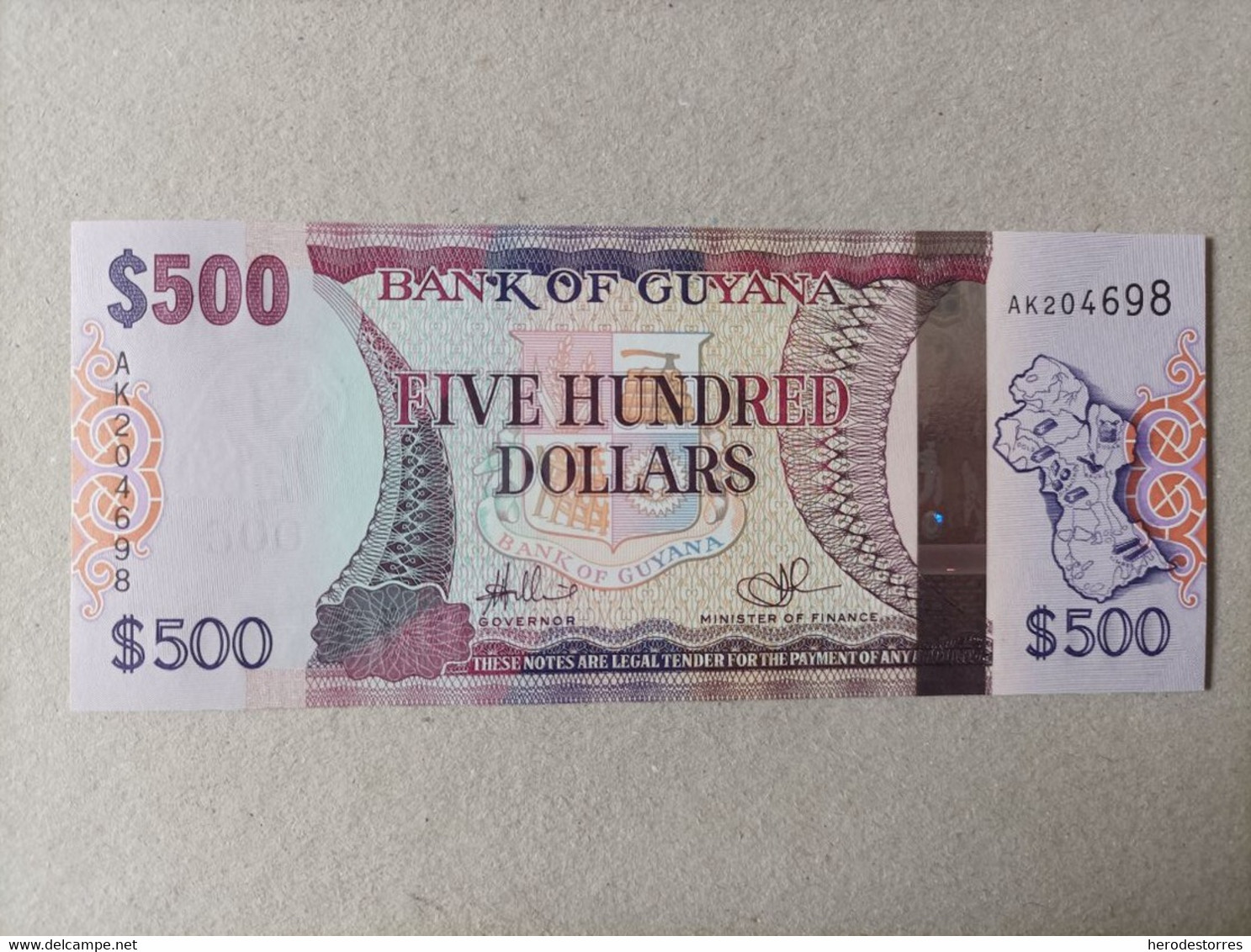 Billete De Guyana De 500 Dólares, Año 2011, Uncirculated - Guyana