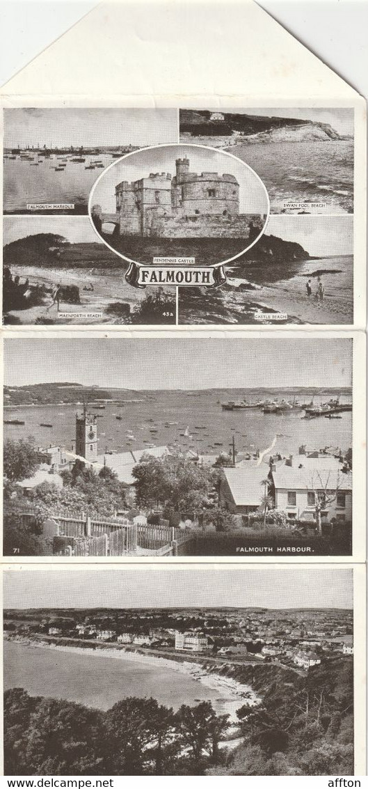 Falmouth UK Old Postcard Folder - Falmouth