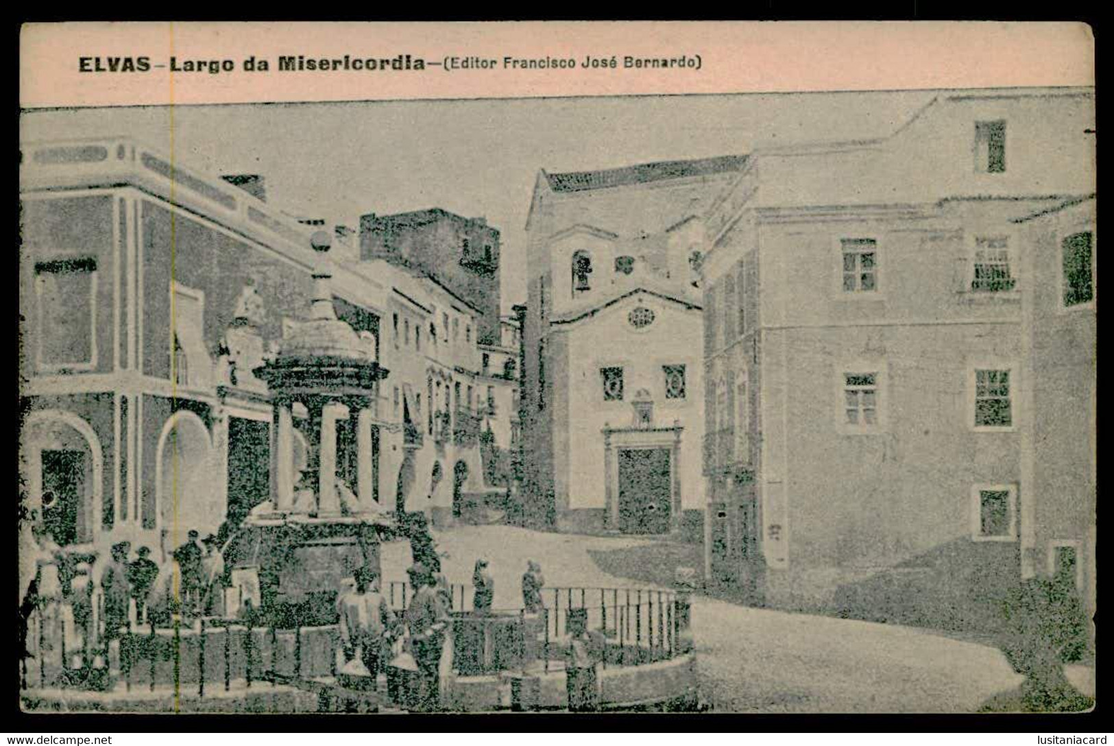 ELVAS - CHAFARIZES E FONTES - Largo Da Misericordia. (Editor Francisco José Bernardo)  Carte Postale - Portalegre