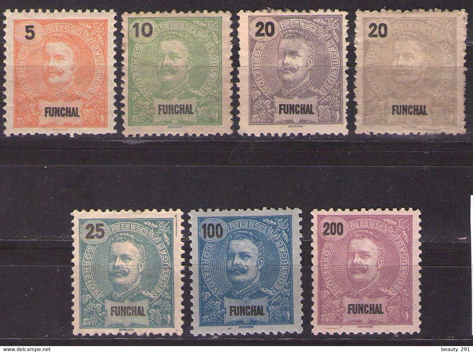 FUNCHAL 1897 LOT King Carlos Mouchon  MH* - Funchal