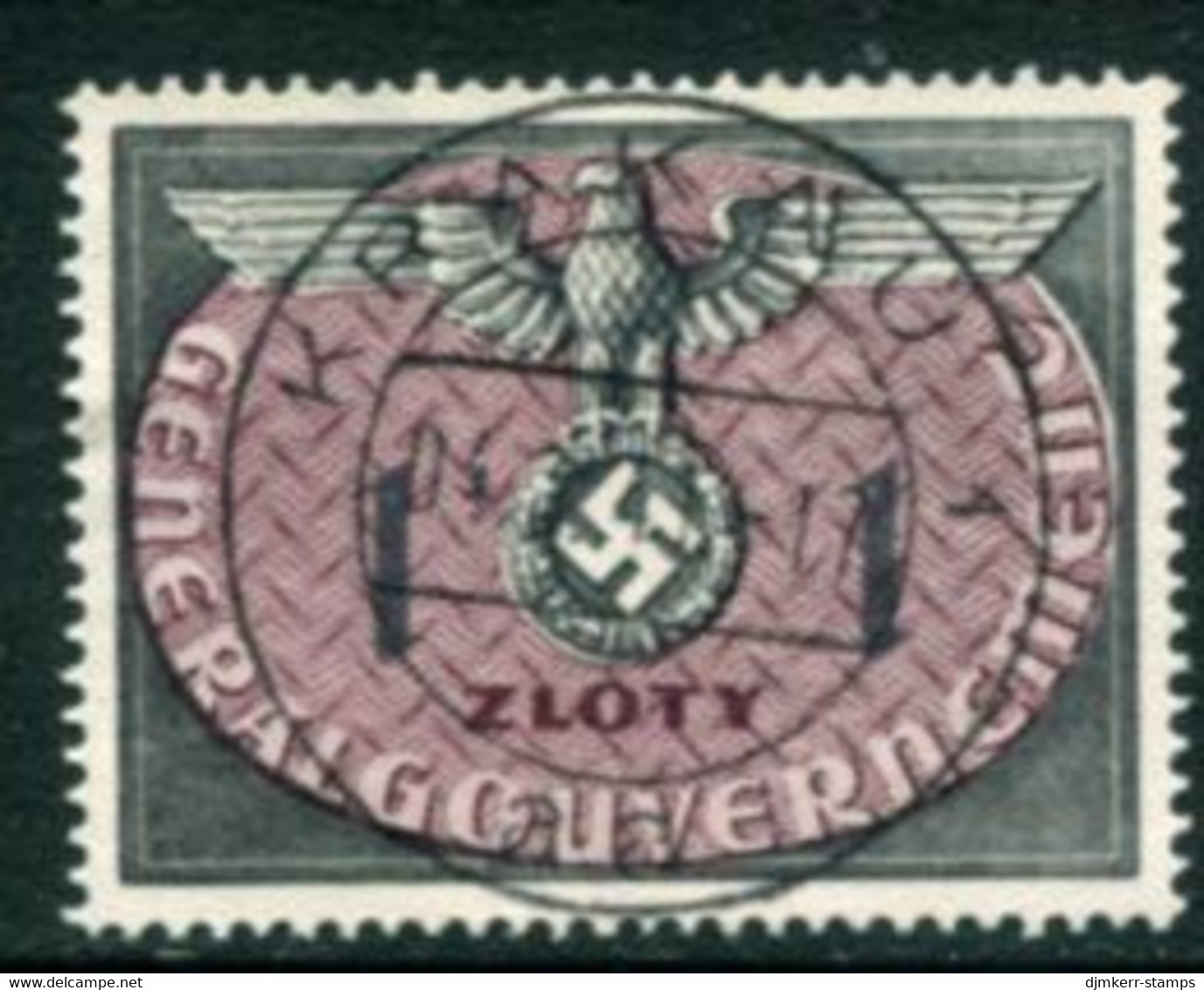 GENERAL GOVERNMENT 1940 Official Large Format 1 Zl. Used.   Michel Dienst 13 - Algemene Overheid