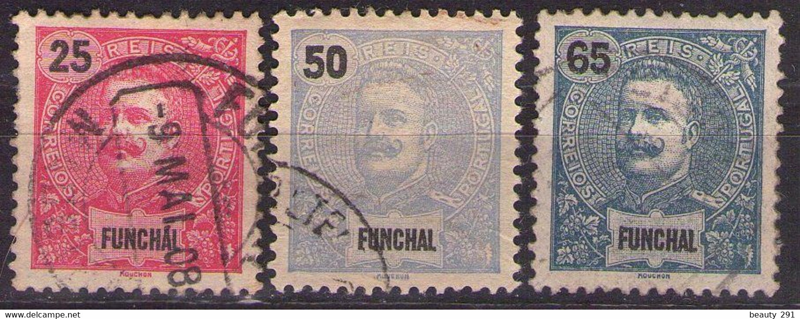 FUNCHAL 1898 LOT King Carlos Mouchon  USED - Funchal