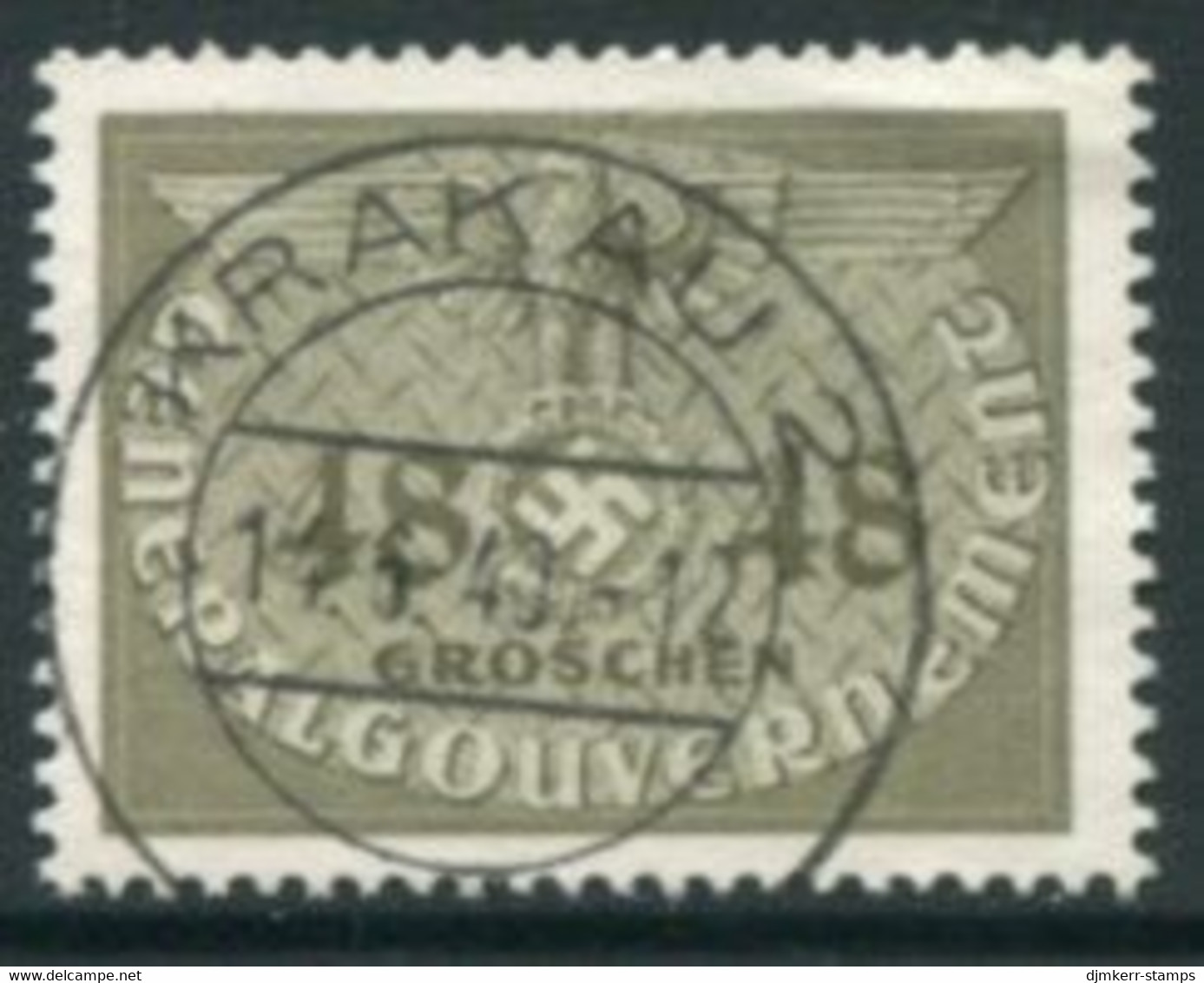 GENERAL GOVERNMENT 1940 Official Large Format 48 Gr. Used.   Michel Dienst  9 - Generalregierung