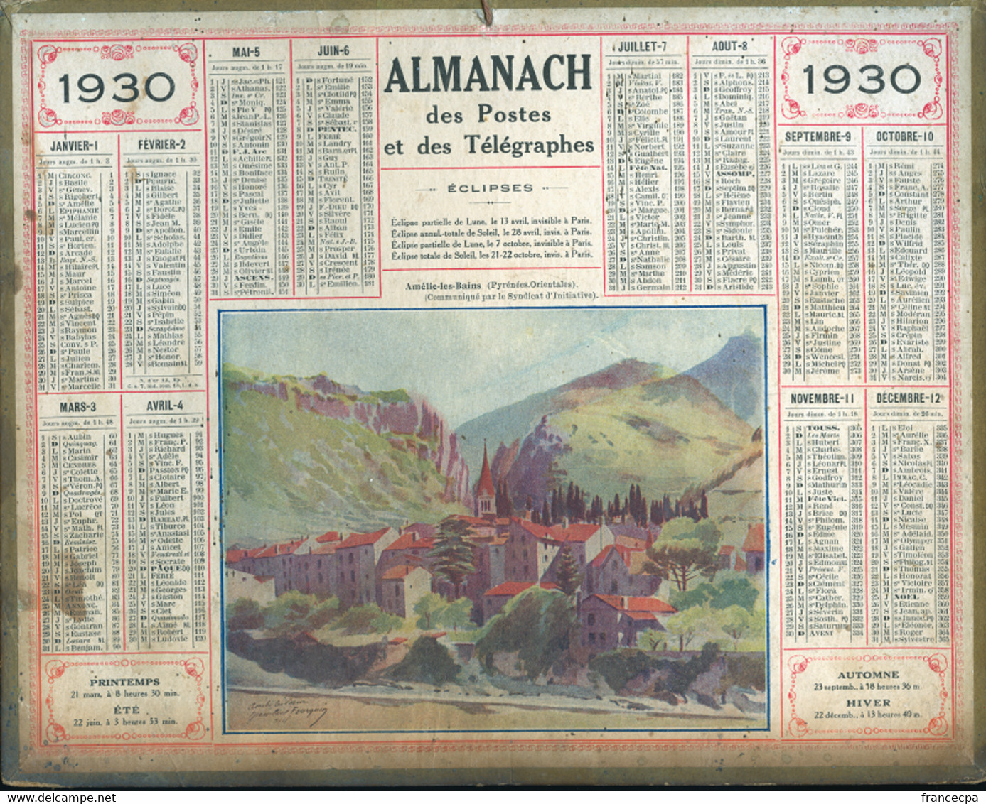 002 - ALMANACH DES POSTES ET DES TELEGRAPHES De 1930 - Grossformat : 1921-40