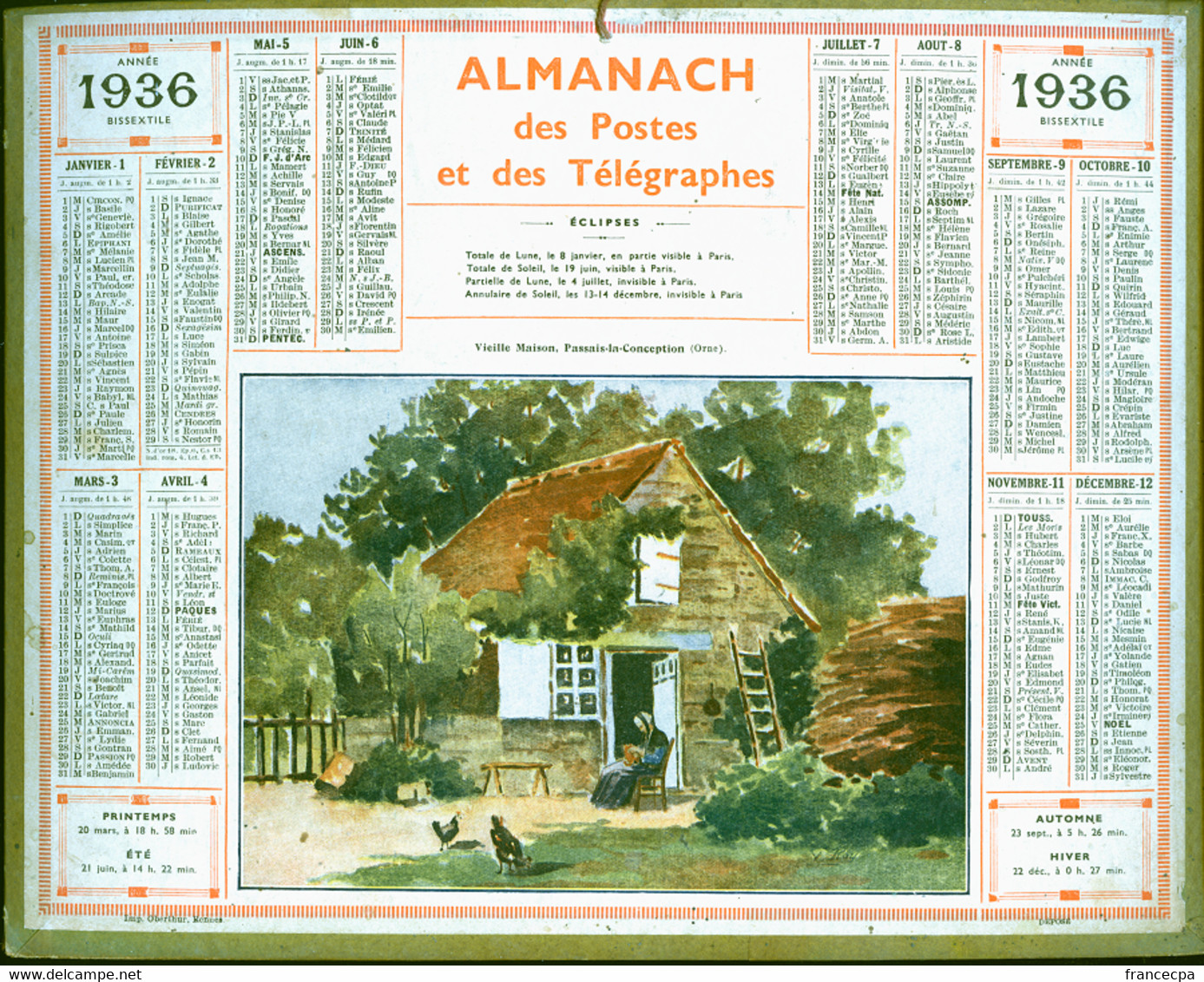 ALMANACH DES POSTES ET DES TELEGRAPHES De 1936 - Big : 1921-40