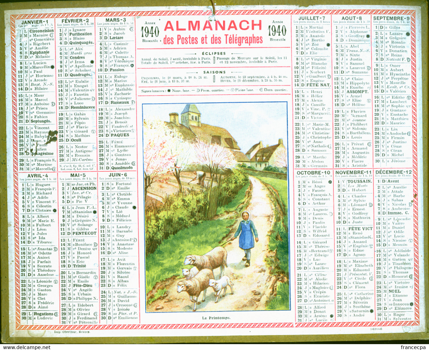 ALMANACH DES POSTES ET DES TELEGRAPHES De 1940 - Big : 1921-40