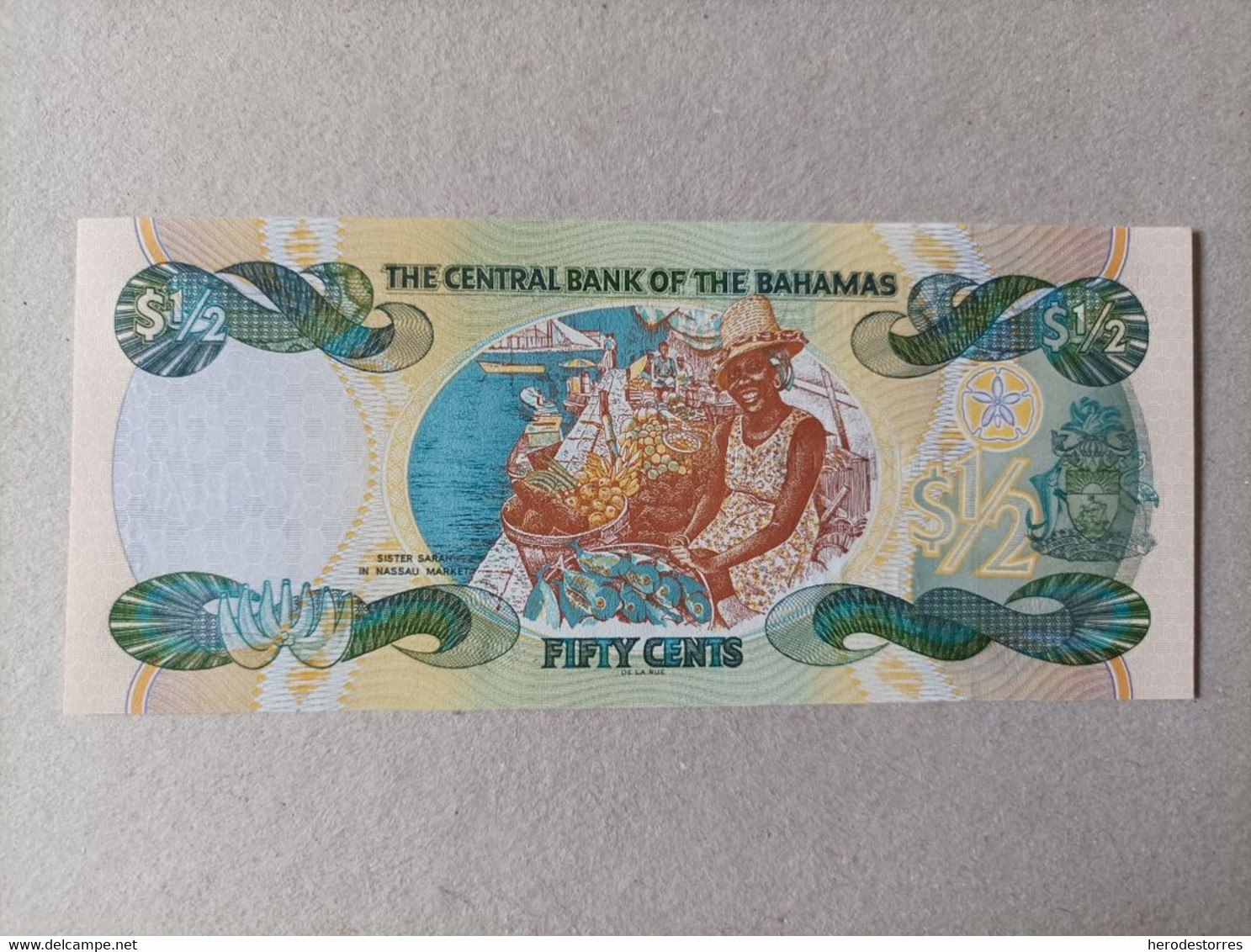 Billete De Bahamas De Medio Dólar, Serie A, UNC - Bahamas
