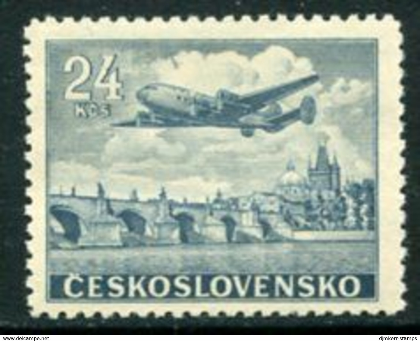 CZECHOSLOVAKIA 1946 Prague-New York Flight MNH / **.  Michel 492 - Unused Stamps