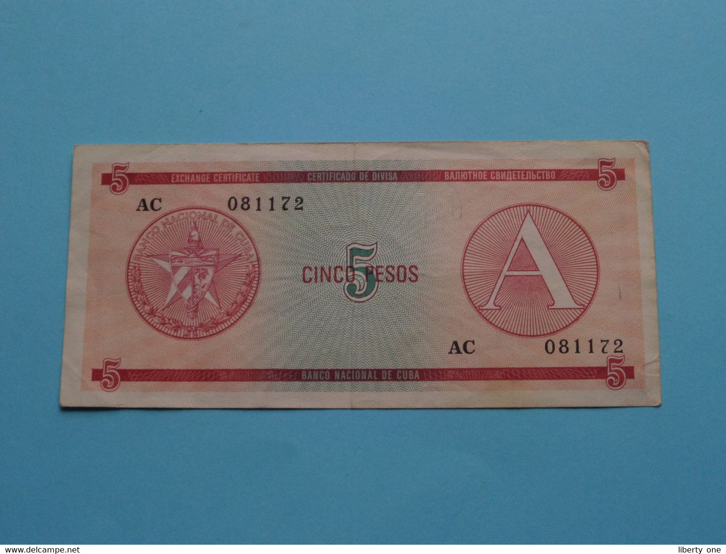 Cinco 5 Pesos > CUBA 1985 - AC 081172 ( Voir / See > Scans ) Circulated ! - Kuba