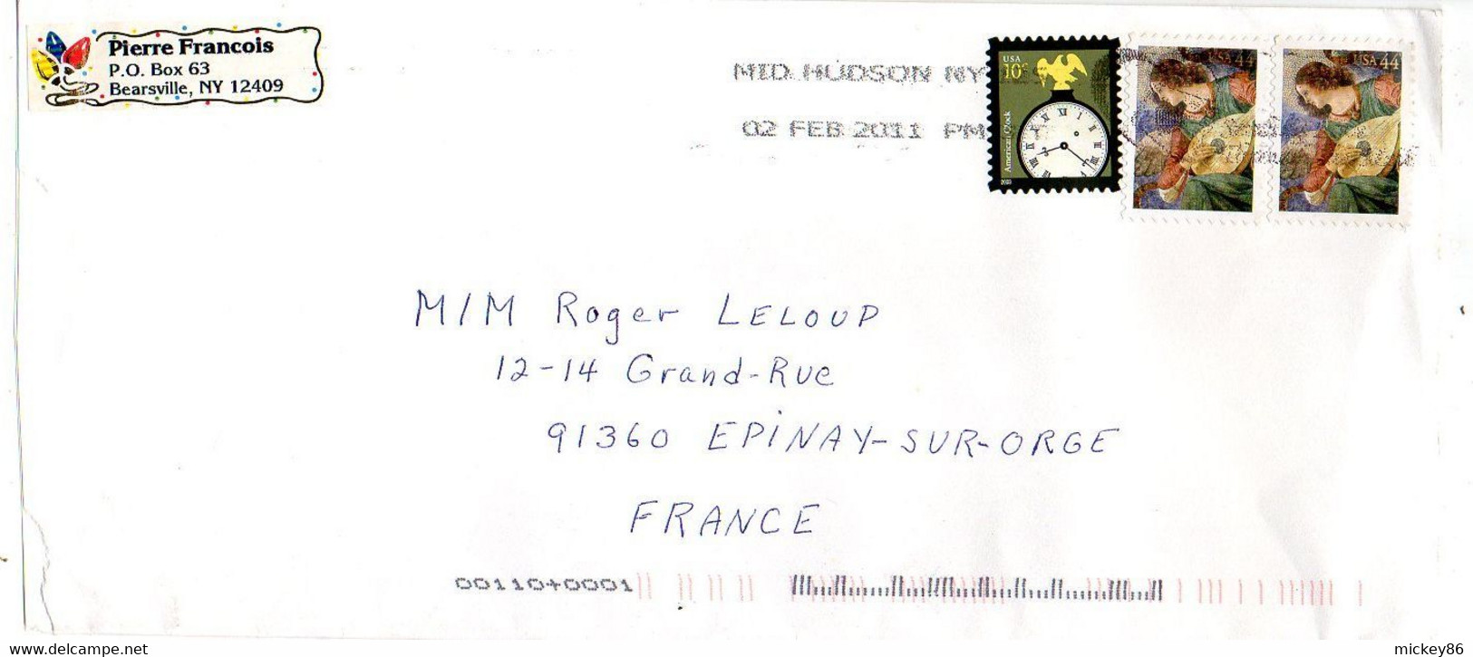 USA--2011--Lettre De MID HUDSON  ( NY ) Pour EPINAY SUR ORGE--91 (France) ....tps  Sur Lettre  ....cachet - Storia Postale