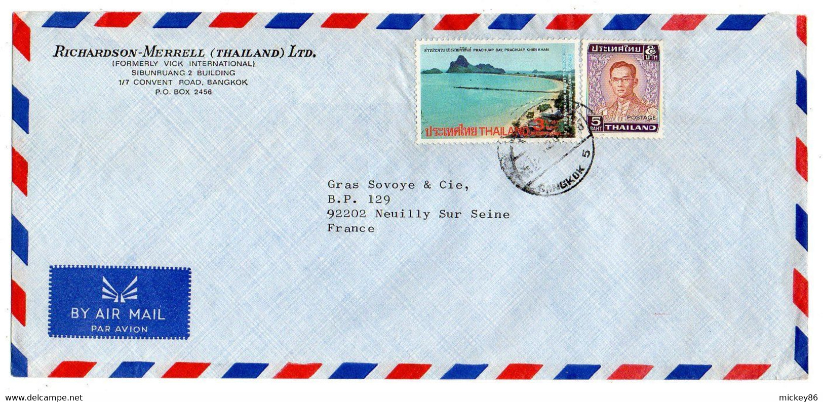 Thailande-- Lettre De  Bangkok  Pour NEUILLY-92  (France) ....tps  Sur Lettre  ....cachet - Tailandia